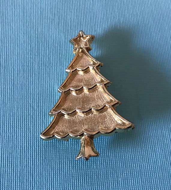 Vintage Christmas tree brooch, Christmas brooch, t