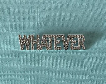 Broche en strass, bijoux d'attitude, épingles en argent, bijoux mots, bijoux, épingles en strass, broche mot