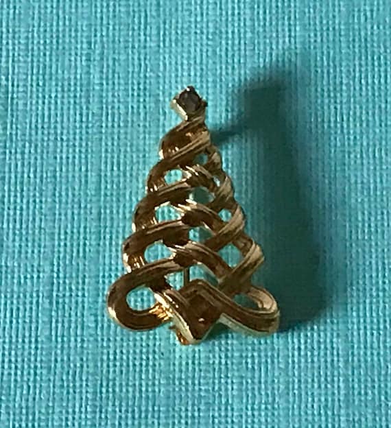 Small vintage Christmas tree pin, Christmas tree … - image 1