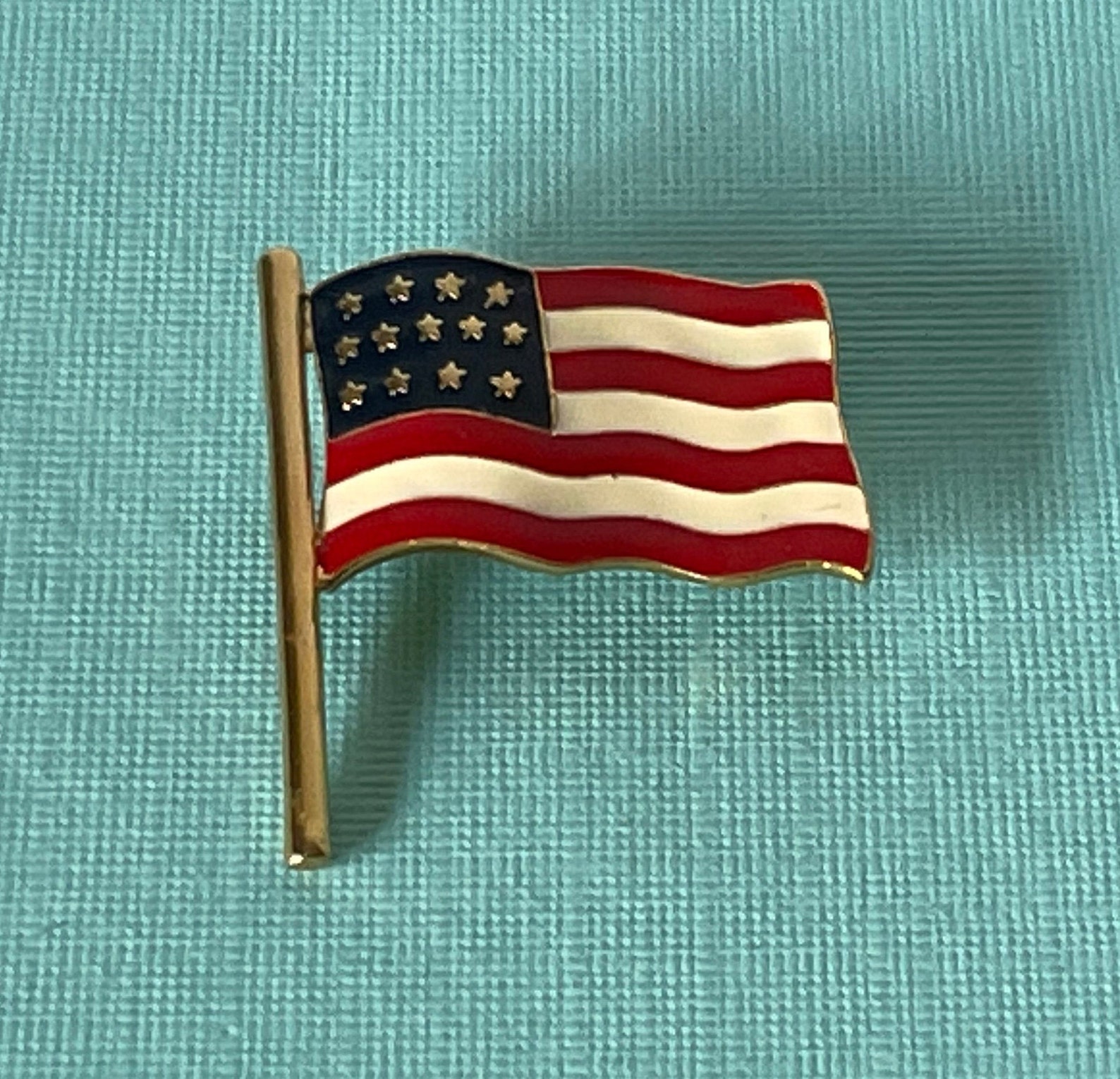 Vintage American flag brooch USA flag pin patriotic jewelry Etsy