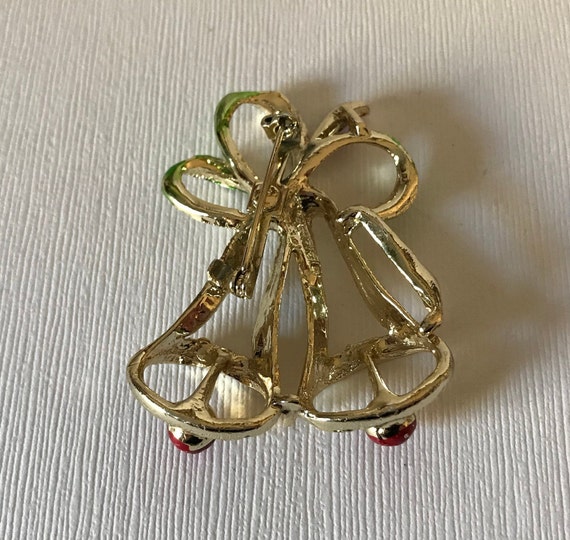 Vintage Gerry's bell pin, jingle bells pin, Chris… - image 4