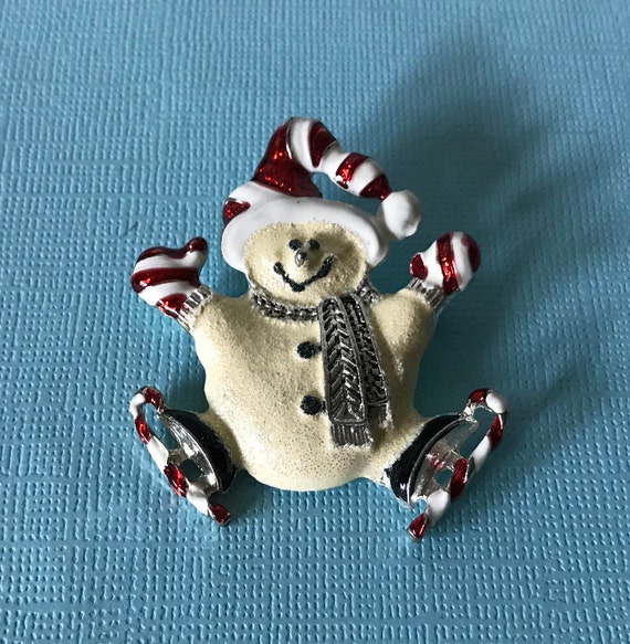 Vintage Snowman brooch, Christmas brooch, snowman 