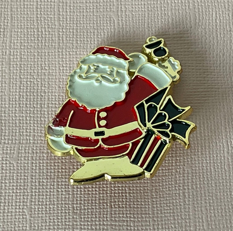 Christmas jewelry Vintage Santa brooch holiday pin vintage Santa pin Christmas pin Santa pin Santa on sleigh brooch Christmas brooch