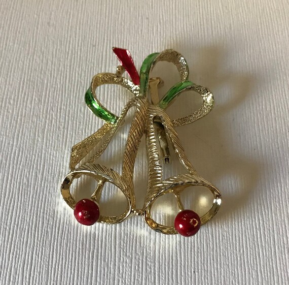 Vintage Gerry's bell pin, jingle bells pin, Chris… - image 2