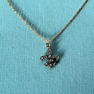 Fleur de lis-ketting, gouden fleur de lis-ketting, New Orleans, LSU, fleur de lis sieraden, 20 inch ketting, strass fleur de lis-ketting