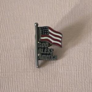 Vintage American flag tie tack, God Bless America Tie tack, Patriotic tie tack, USA flag tie tack MAGA patriotic jewelry, USA flag lapel pin