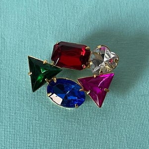 Vintage colorful brooch, rainbow brooch, statement brooch, art deco pin, scarf brooch, colorful pin, rainbow jewelry, 50s jewelry, 60s
