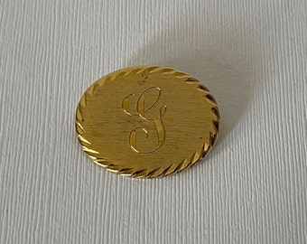 Vintage letter g brooch, gold letter g pin, letter g jewelry, monogram g pin, initial g brooch, letter g vintage, gold g brooch, letter g