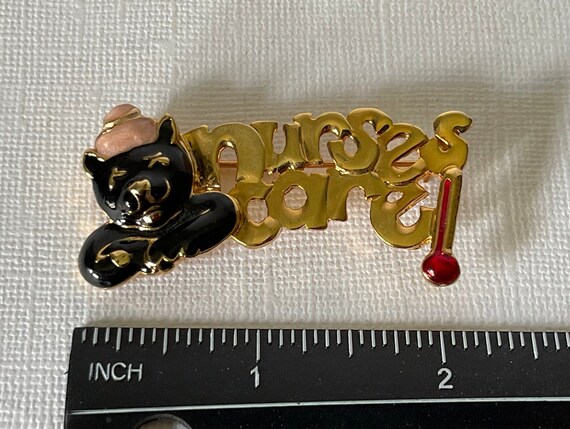 Vintage cat brooch, vintage nurse pin, nurse appr… - image 4