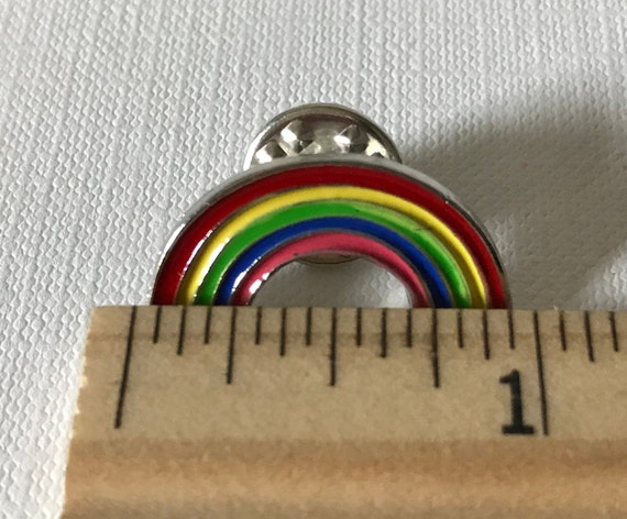 Vintage rainbow lapel pin, pride pin, rainbow bro… - image 3