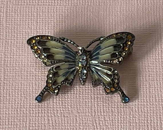 Vintage butterfly brooch, signed Monet butterfly … - image 2