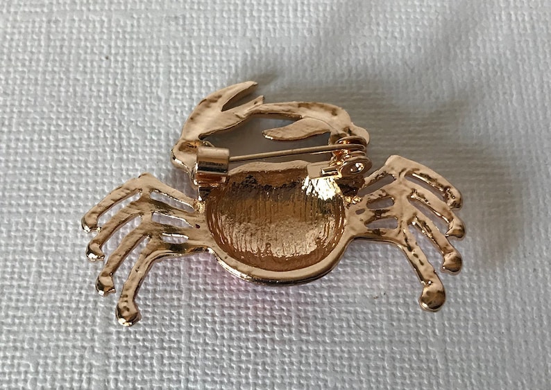 gold crab spider king crab pin crab pins red crab brooch red and gold crab pin dungenous crab crab pin Red crab brooch spider crab