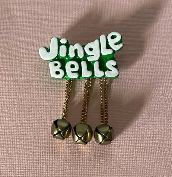 Vintage Jingle Bells brooch, ringing bells brooch,