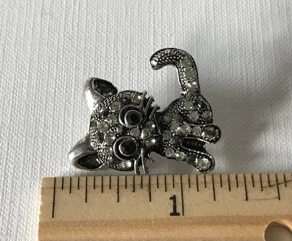 Silver rhinestone cat brooch, cat pin, cat gifts,… - image 3