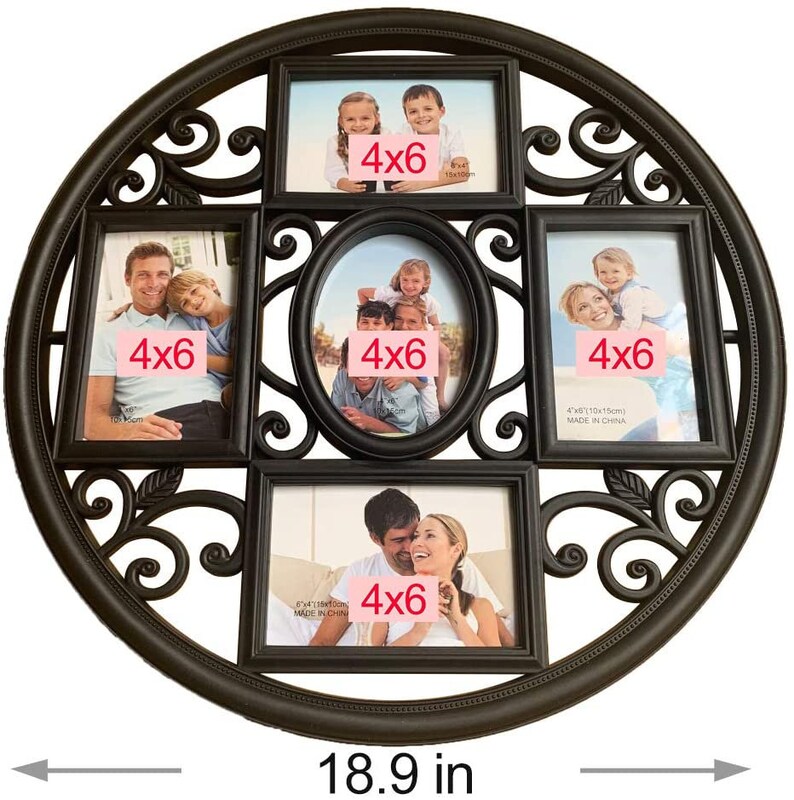 2pack of 4x6 Wall Photo Collage Frames Round Circular Circle Etsy