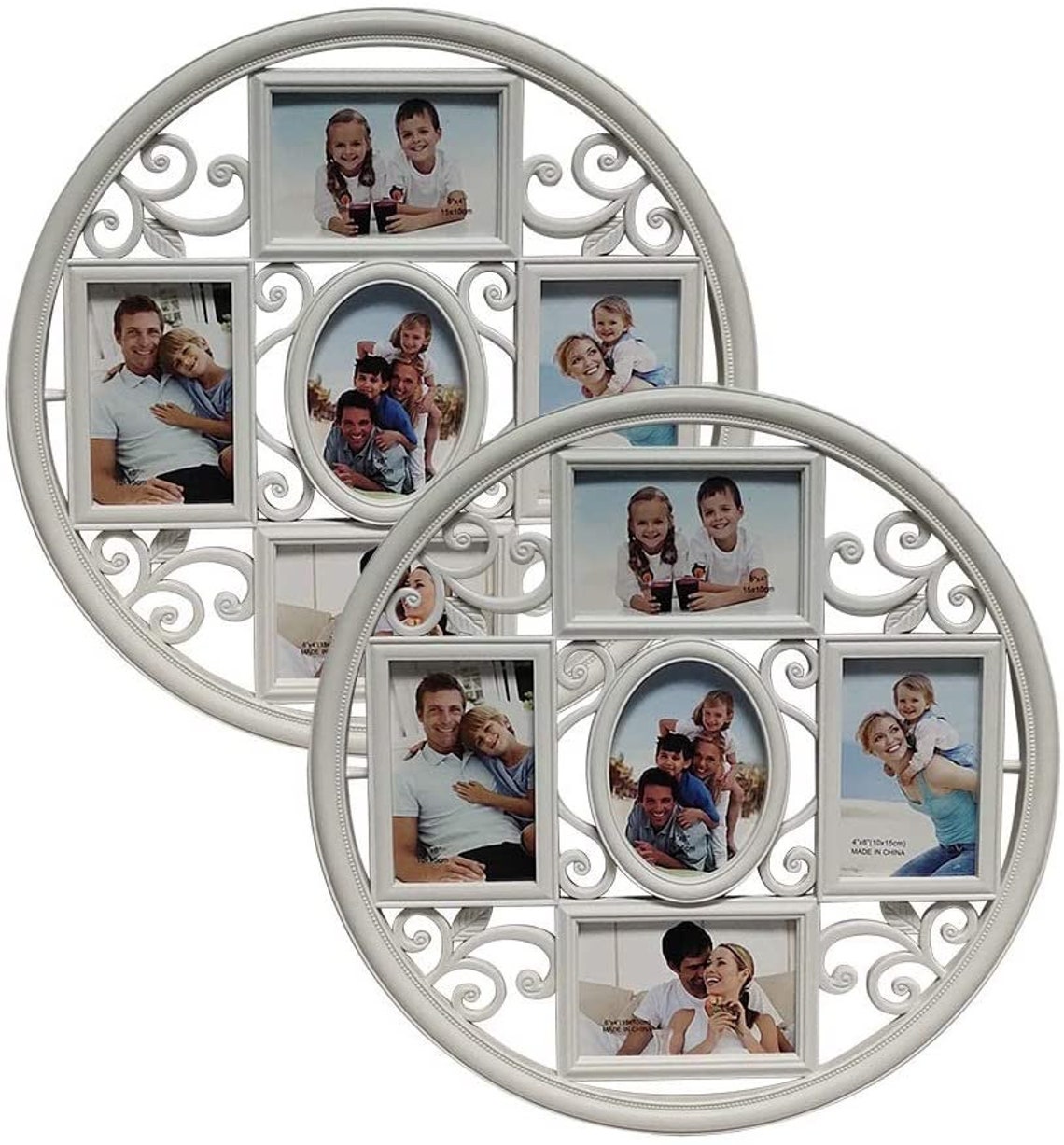 2pack of 4x6 Wall Photo Collage Frames Round Circular Circle Etsy