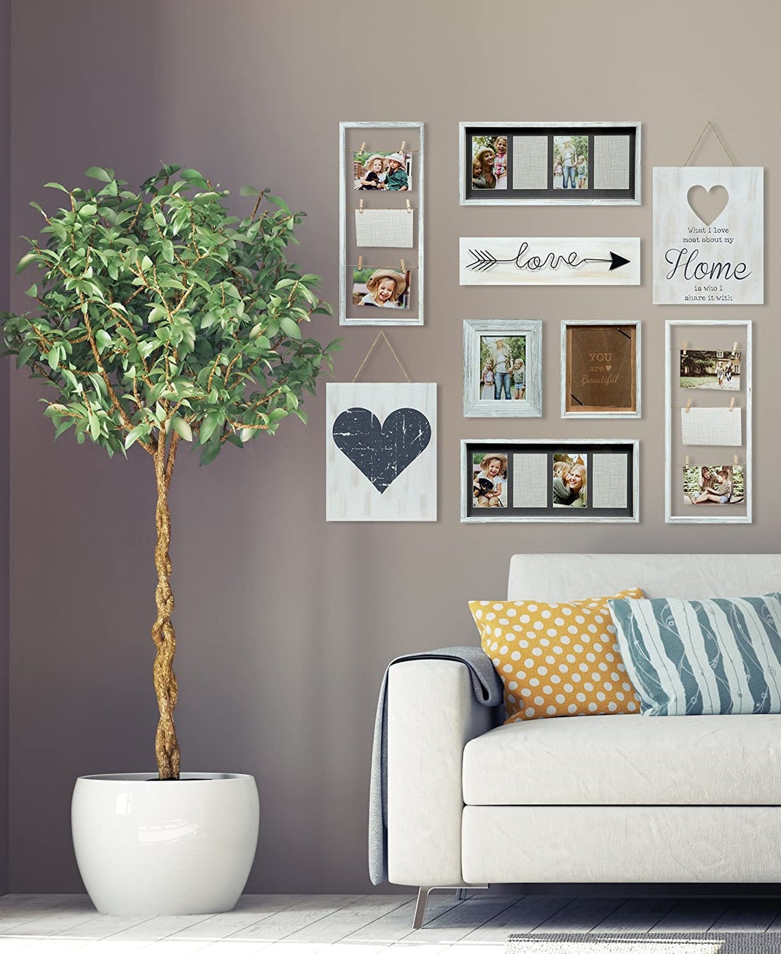 Rustic Collage Gallery Wall Kit Picture Frame Set Multi Size Etsy