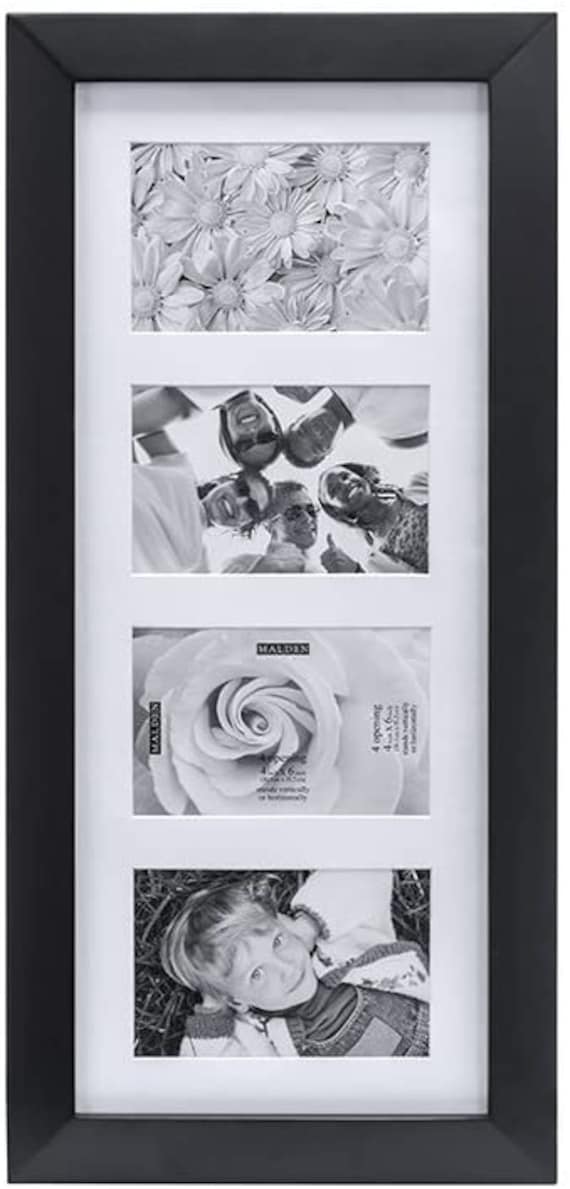 4x6 4opening Collage Matted Picture Frame, Displays Four, Black 