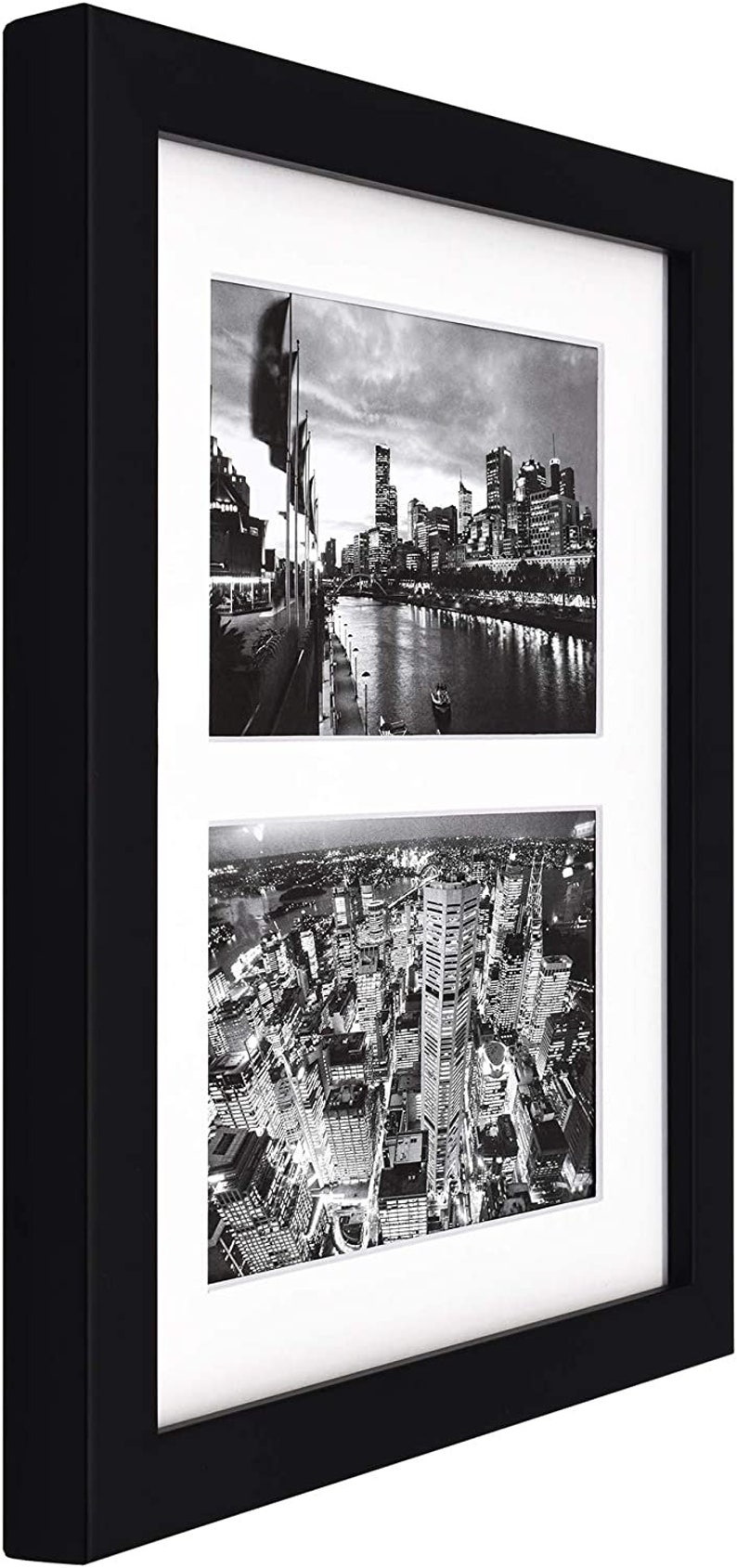 8x10 Photo Wood Collage Frame With Real Glass and White Mat Etsy