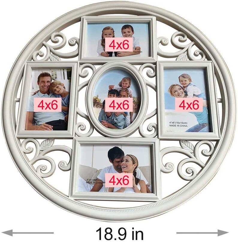 2Pack of 4x6 Wall Photo Collage Frames Round Circular Circle Etsy