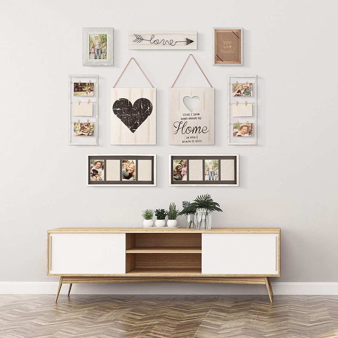 Rustic Collage Gallery Wall Kit Picture Frame Set Multi Size Etsy