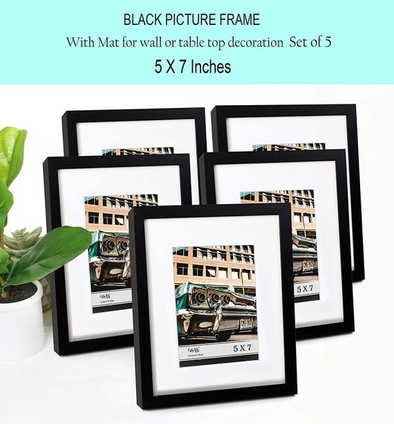 11x14 Picture Frame Set of 6, Display 8x10 Pictures with Mat or 11x14  without Mat for Tabletop Display and Wall Hanging, Classic Simple Photo  Frames