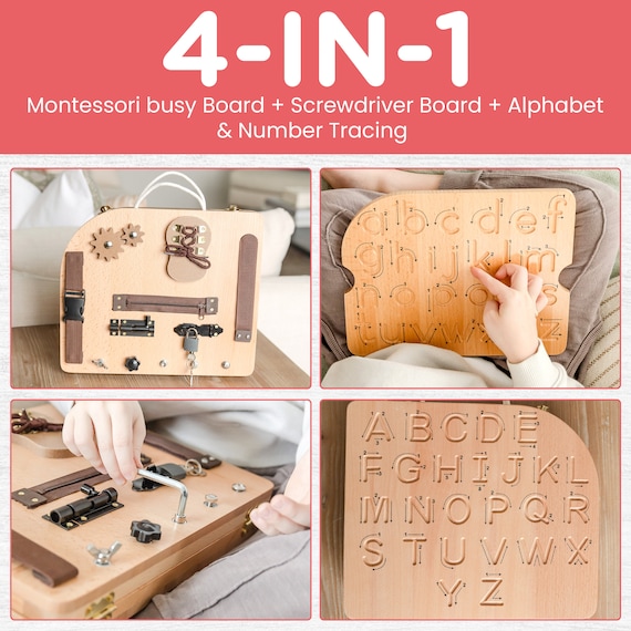 Juguetes Montessori para niños de 2, 3 y 4 años, juego de madera a juego y  cuentas de cordones para actividades de aprendizaje preescolar, habilidades
