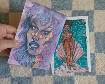 Shea Coulee Art Prints - RuPaul's Drag Race Fanart - Drag Queen Art - Queer Illustration - LGBTQ+ Art - Birth of Venus - Aphrodite - Punk