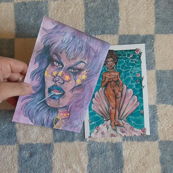 Shea Coulee Art Prints - RuPaul's Drag Race Fanart - Drag Queen Art - Queer Illustration - LGBTQ+ Art - Birth of Venus - Aphrodite - Punk