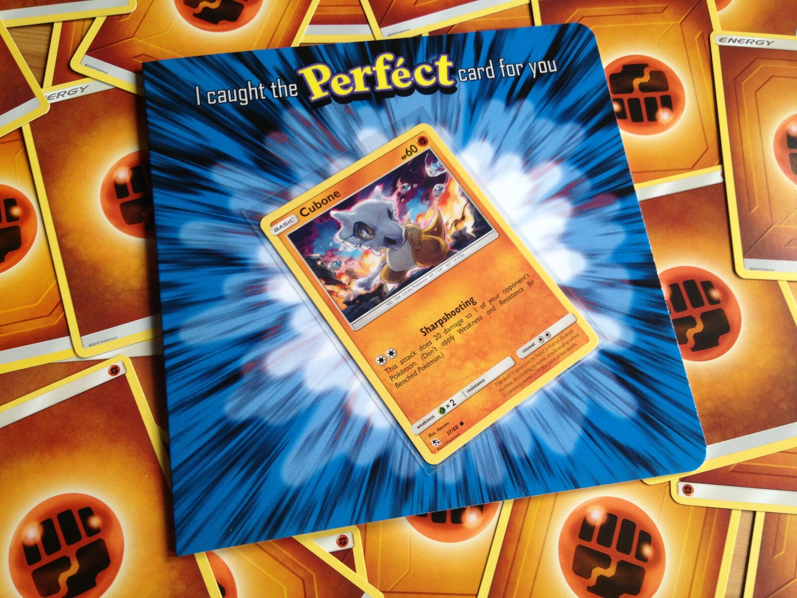 CUBONE Pokemon Greetings Card With Pokemon TCG Card Ideal Etsy UK