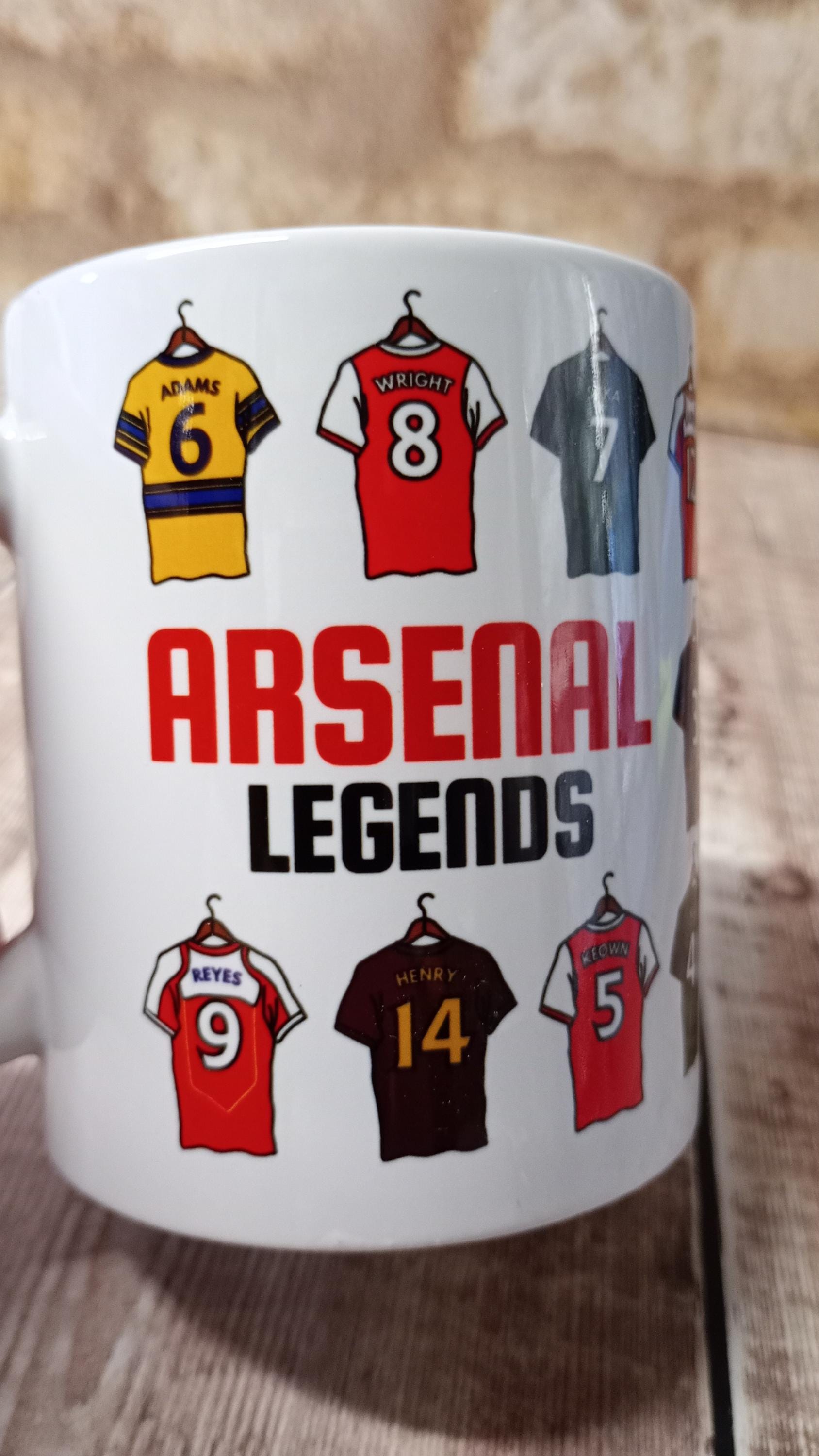 Arsenal FC Legends Mug: Classic Shirts, Football Fan Gift - Etsy