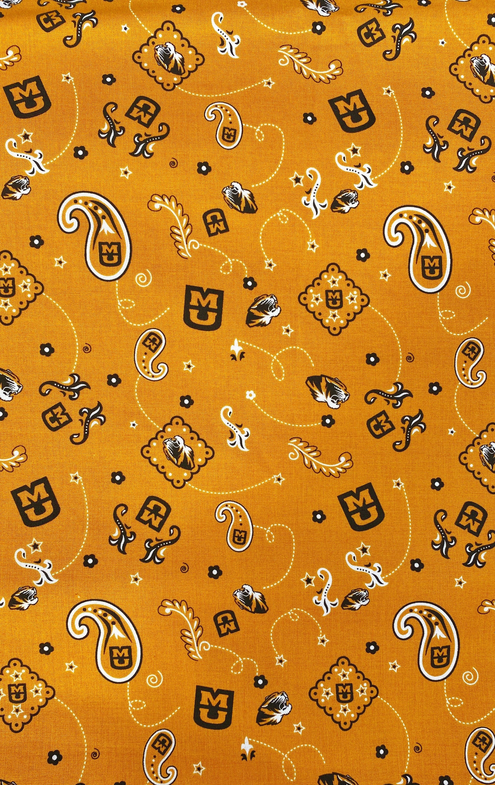 Missouri Tigers broadcloth bandana cotton fabric Fabric by | Etsy
