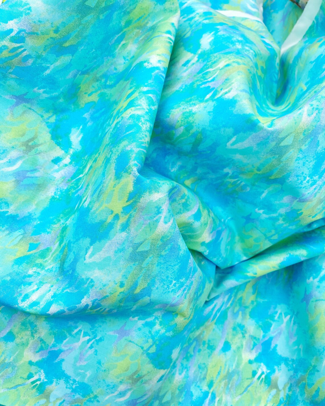 Kaleidoscope cotton fabric...blue/green/ hint of purple | Etsy