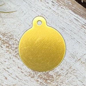 Gold Bling personalizado gravado Dog ou Cat Tag. Pet ID Tags. Círculo de ouro, personalizado