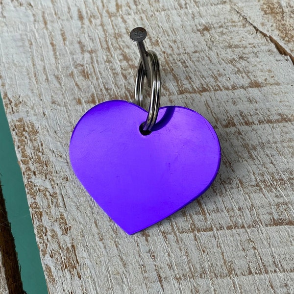 NEW COLOR Dark Purple Bling personalized Engraved Dog or Cat Tag. Pet ID Tags. Dark Purple Heart, Custom