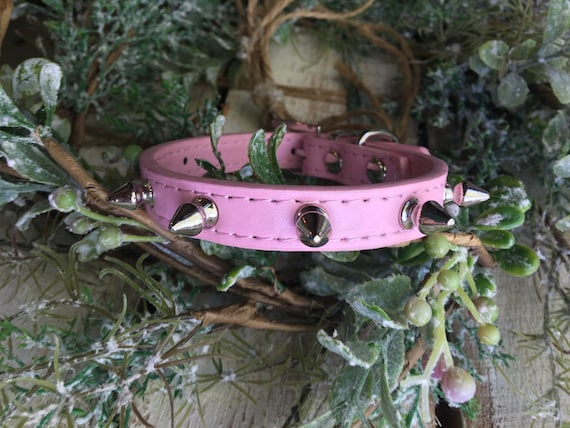 8 to 10 Inch Neck 12 Light Pink Spike Dog Collar X small Dog or