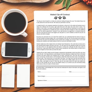 All 12 Dog Grooming Contracts and Customer Cards, Instant Download