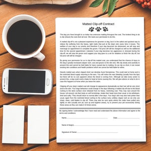Matted Clip-off Contract A4 - Instant Download