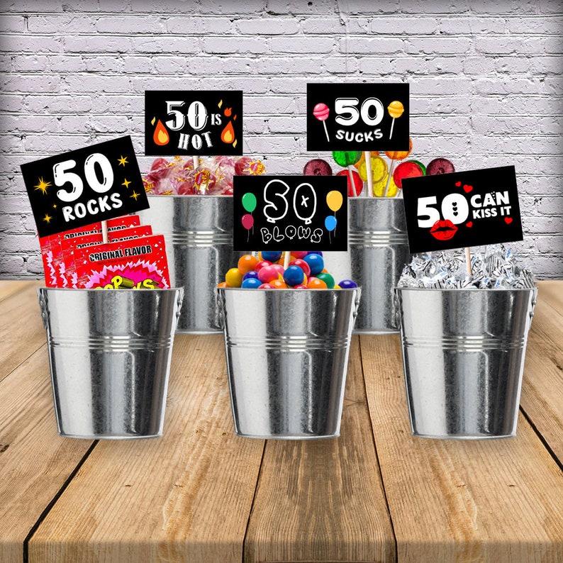 50th Birthday PRINTABLE Decorations 50 Sucks 50 Blows 50 | Etsy