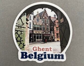 Belgium Sticker | Gift for Traveler | Waterproof | City Travel | Laptop | Luggage | Planner Sticker | Ghent | Art & Craft | World Souvenir