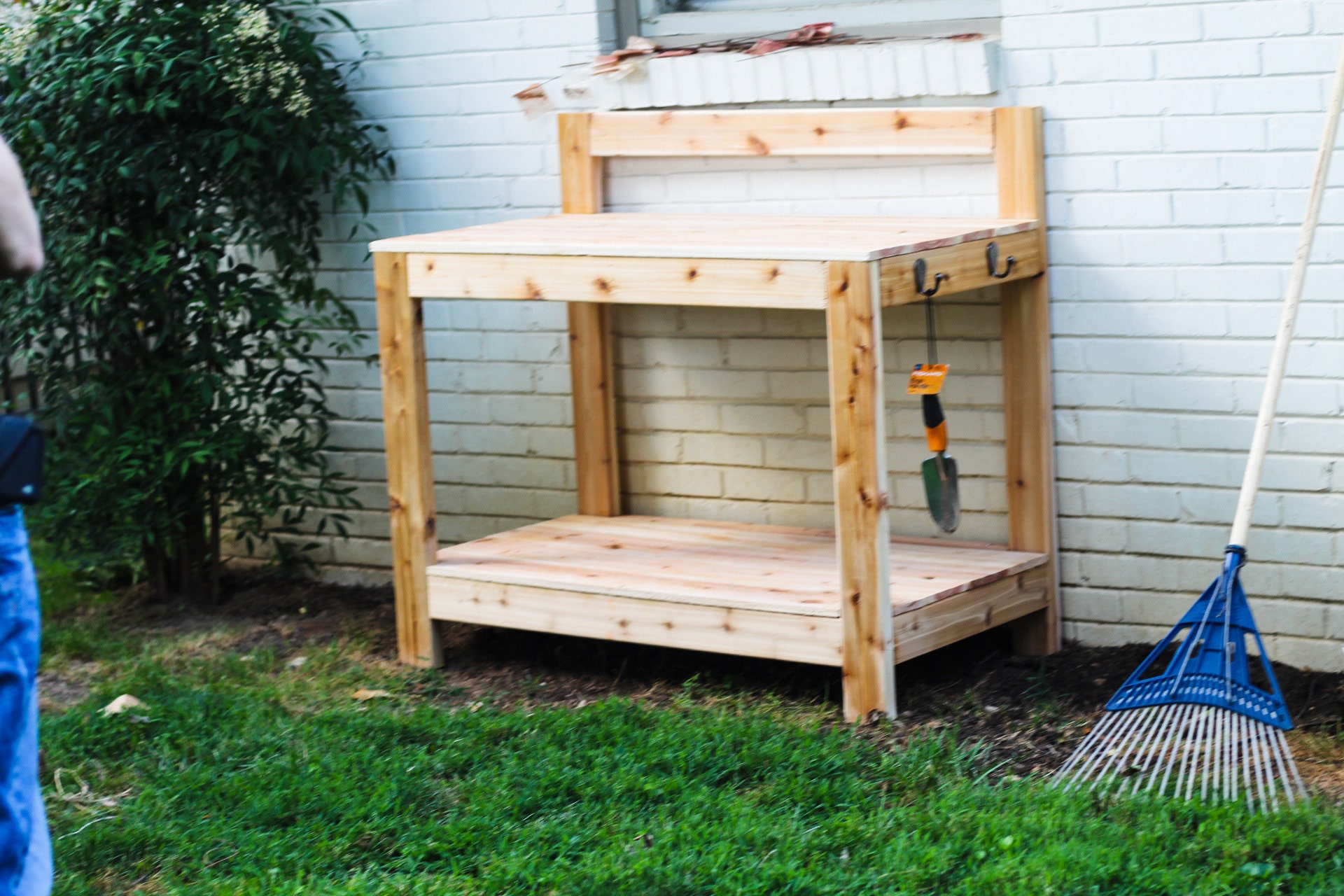 Cedar Potters Bench Etsy