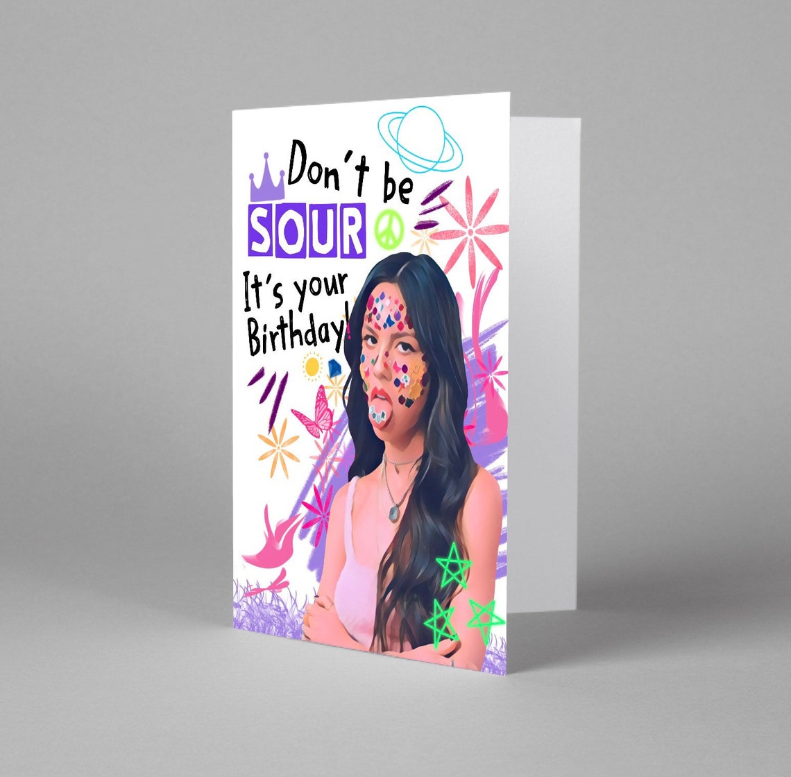 Olivia Rodrigo Birthday Card Olivia Rodrigo Sour New Album Etsy