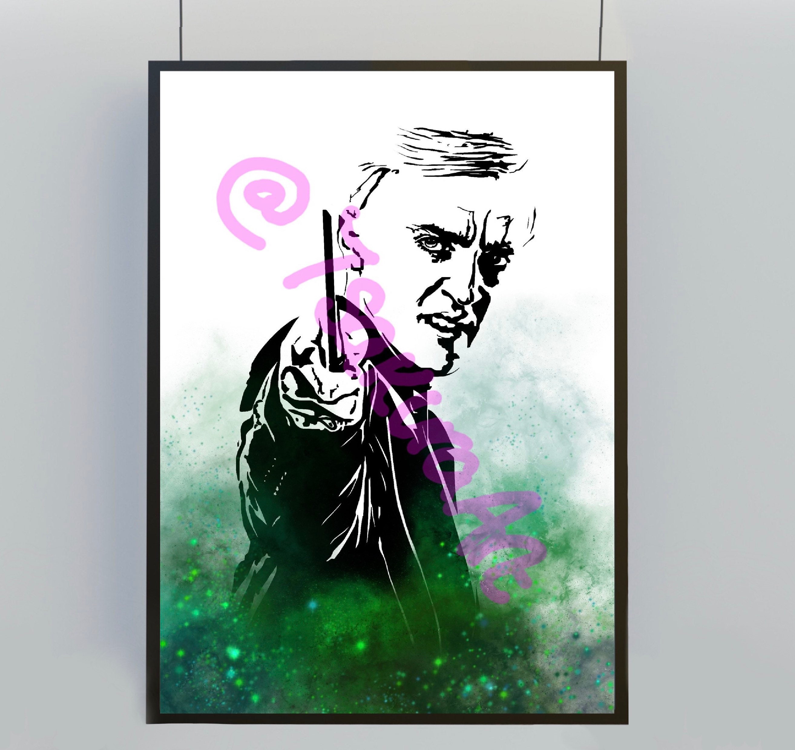 Draco Malfoy print poster art gifts Slytherin House Harry | Etsy