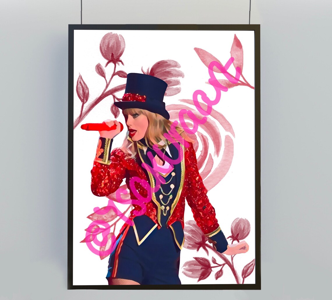 Taylor Swift Red Art Print Poster Red Album Cover Art Taylor Etsy
