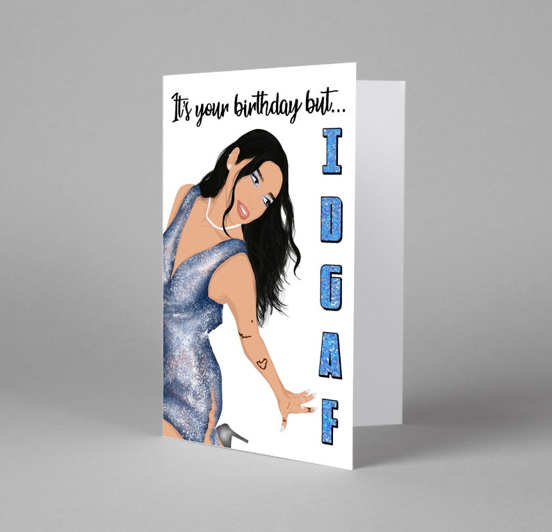 Dua Lipa Birthday Card Art Print Greetings Card Future Nostalgia Dua Lipa fanart gift merch IDGAF Hotter than hell new rules