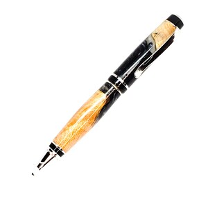 Handcrafted Wooden Pen - Rhodium with Fiji Ebony and Ivory - Handmade Cigar Pen - Classy Elegant Luxurious Feel - Perfect Gift - #108