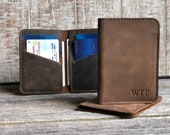 Minimalist bifold Wallet, Leather Cards Wallet, Groomsmen Wallet, Unisex Card Wallet, Gender Neutral Wallet, personalized groomsmen wallet