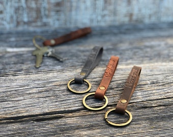 Faux Leather Keychain Engraved Clasp Keychain Trigger Clasp Keychain --FXCLASP-G-BRENNAN Personalized Keychain Custom Keychain