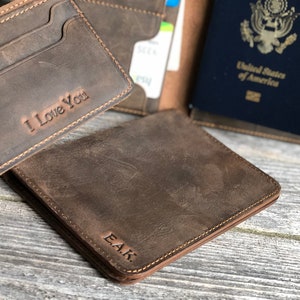 Cartera de cuero fina, para una cita nocturna, personalizada, hecha a mano, regalo de cumpleaños, con monograma. imagen 8