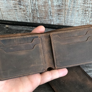 Cartera de cuero fina, para una cita nocturna, personalizada, hecha a mano, regalo de cumpleaños, con monograma. imagen 7